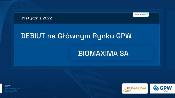 BioMaxima S.A. zadebiutuje na Głównym Rynku GPW