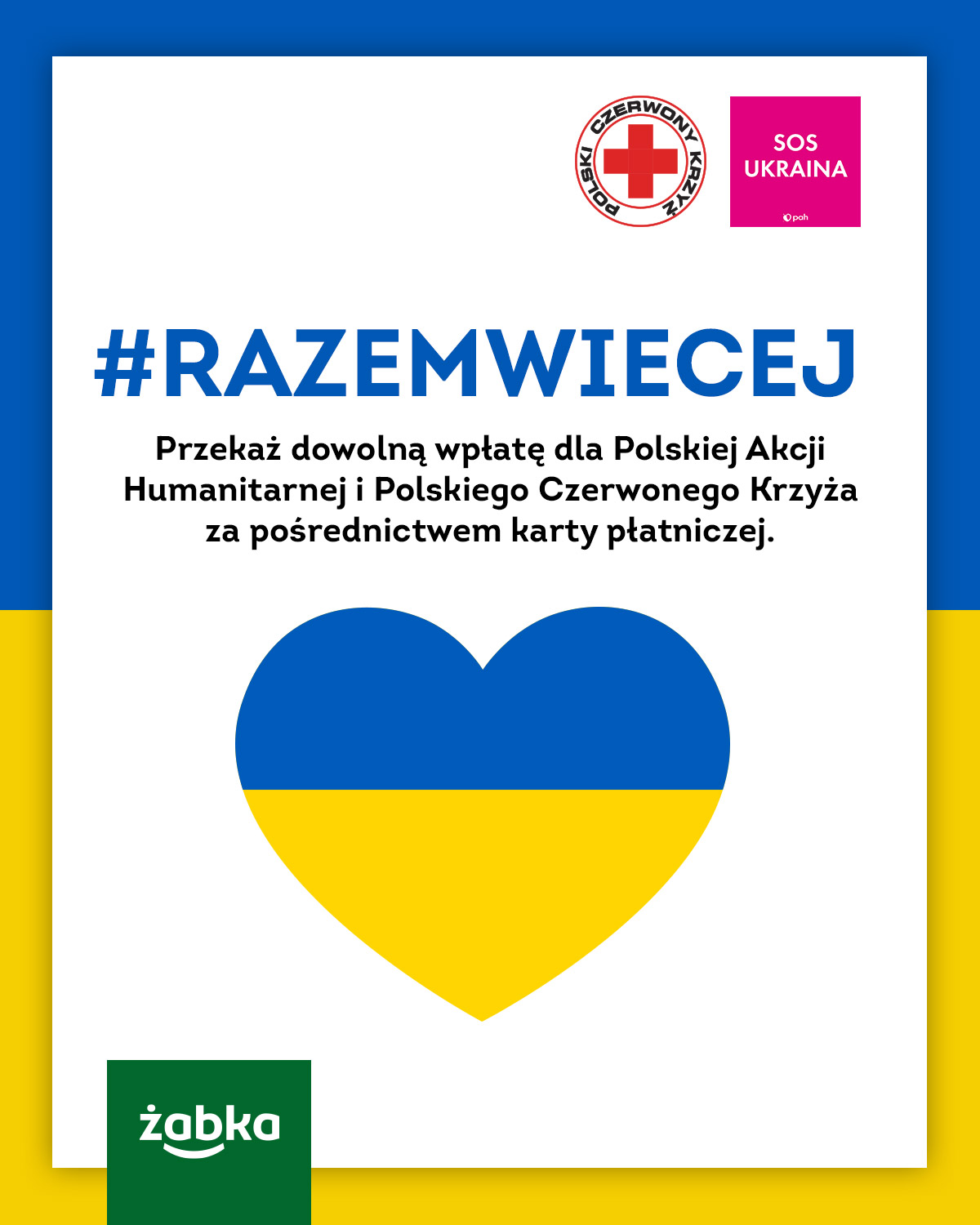 Żabka organizuje zbiórkę na rzecz Polskiej Akcji Humanitarnej oraz Polskiego Czerwonego Krzyża