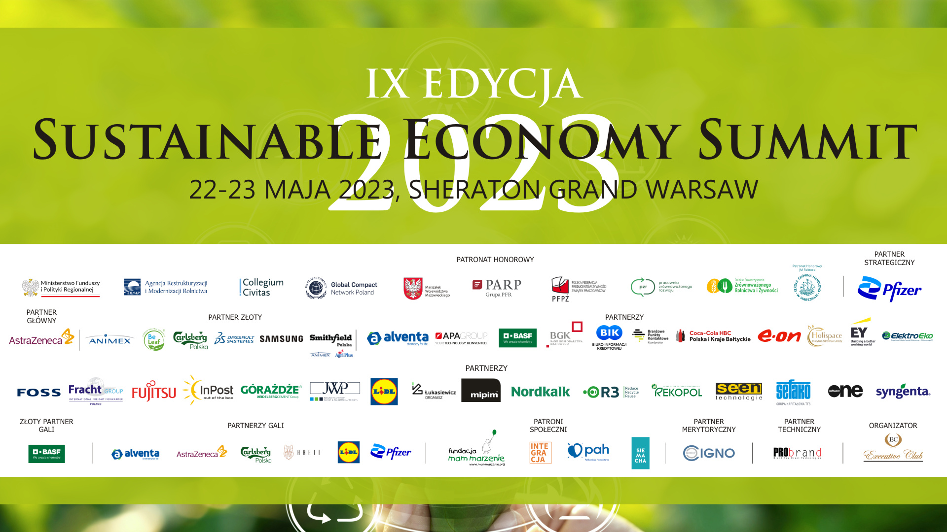 Wielkimi krokami zbliża się IX edycja Sustainable Economy Summit! 22-23 maja, Warszawa