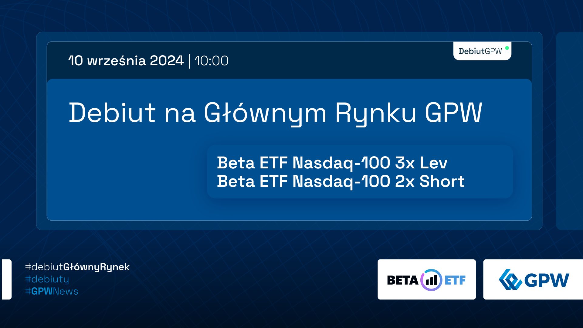 Dwa nowe tradingowe fundusze typu ETF zadebiutują we wtorek na Głównym Rynku GPW