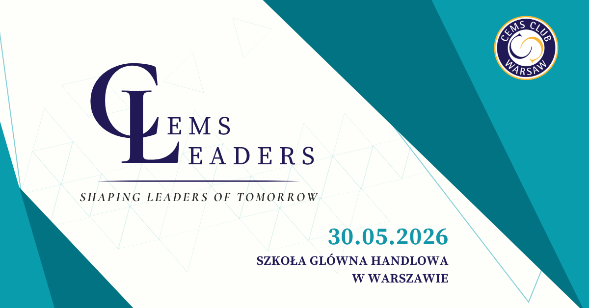 NASZ PATRONAT: CEMS Leaders 2026 wraca do Warszawy NASZ PATRONAT: CEMS Leaders 2026 wraca do Warszawy