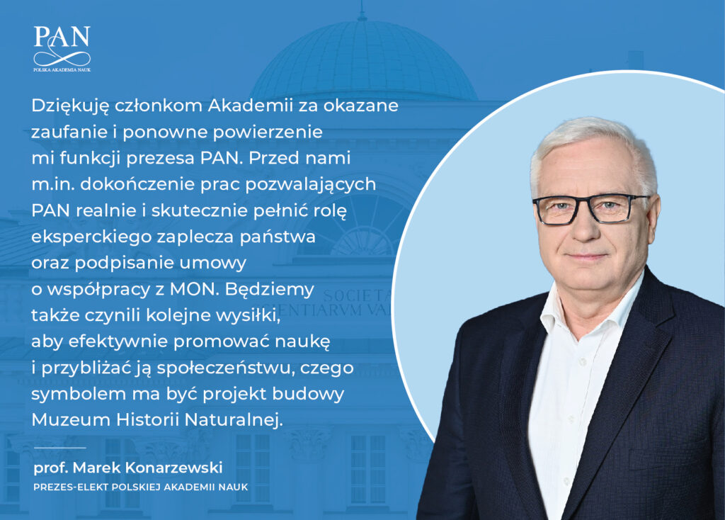 Prof. Marek Konarzewski ponownie prezesem Polskiej Akademii Nauk